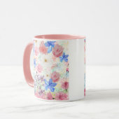 Aquarellblume Tasse - Romantik & Girl (Vorderseite Links)
