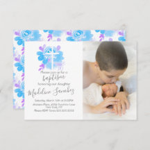 Aquarellblume Taufe Cross Baby Dedication