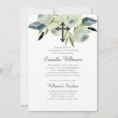 Aquarellblume Taufe Einladung (Vorderseite)