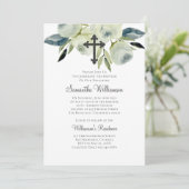 Aquarellblume Taufe Einladung (Stehend Vorderseite)