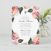 Aquarellblume Taufe Einladung (Stehend Vorderseite)