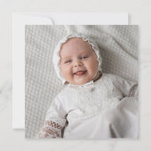 Aquarellblume Taufe Gold Cross Einladung (Rückseite)