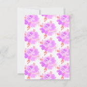 Aquarellblume Taufe Lila Kinderkrankheit Einladung (Rückseite)