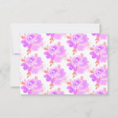 Aquarellblume Taufe Pink Baby Dedication Einladung (Rückseite)