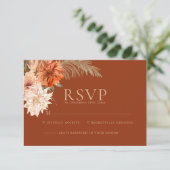 Aquarellblume Terracotta rustikale Hochzeit im Her RSVP Karte (Stehend Vorderseite)