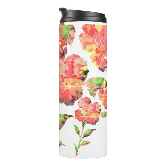 Aquarellblume Thermosbecher (Nach rechts gedreht)