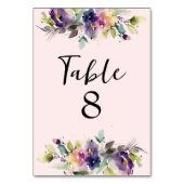 Aquarellblume Tischnummer (Vorderseite)