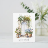 Aquarellblume Tür Wir bewegten neue Zuhause Postkarte (Stehend Vorderseite)