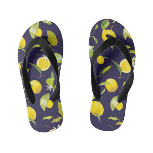 Aquarellblume und Blätter 10 Kinderbadesandalen