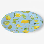 Aquarellblume und Blätter 3 Pappteller (Schrägansicht)