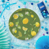 Aquarellblume und Blätter 5 Pappteller (Party)