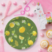 Aquarellblume und Blätter 5 Pappteller (Party)