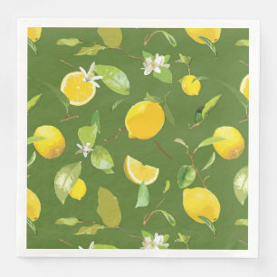 Aquarellblume und Blätter 5 Serviette