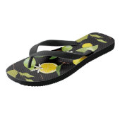 Aquarellblume und Blätter Badesandalen (Schrägansicht)