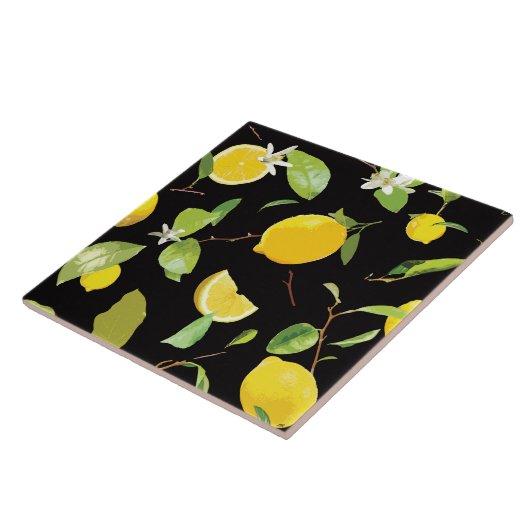 Aquarellblume und Blätter Fliese (Seite)