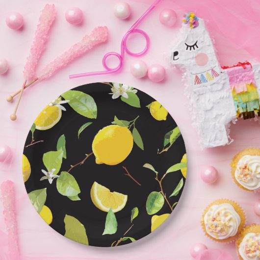 Aquarellblume und Blätter Pappteller (Party)