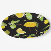 Aquarellblume und Blätter Pappteller (Schrägansicht)