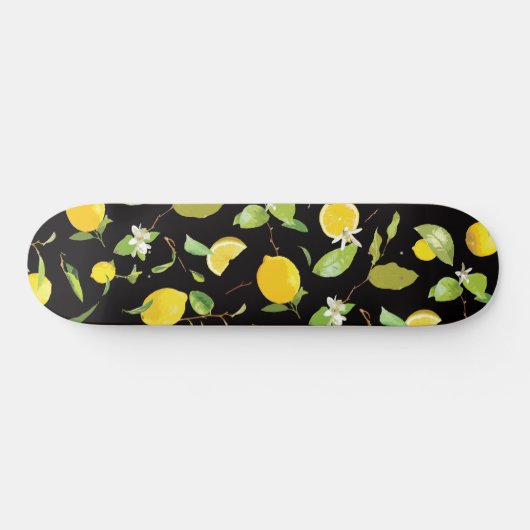 Aquarellblume und Blätter Skateboard (Horizontal)