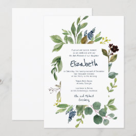 Aquarellblume und Foliage Bat Mitzvah Einladung