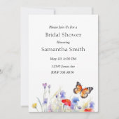 Aquarellblume und Wildblumen Brautparty Einladung (Vorderseite)