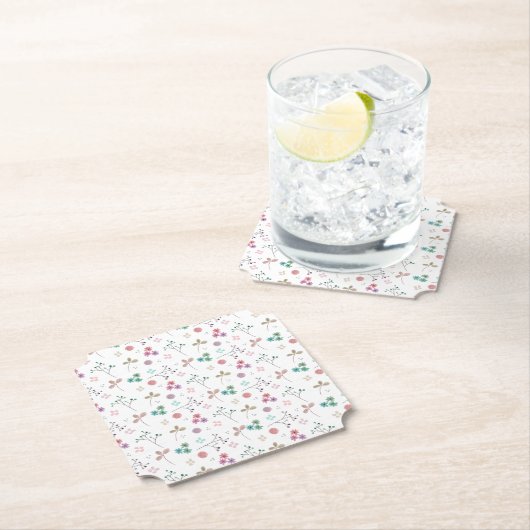 Aquarellblume Untersetzer | Rosa | 6 (Vor Ort)