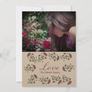 Aquarellblume Valentinstag Herzklopfen Karte