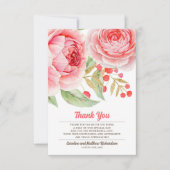 Aquarellblume Vielen Dank für Ihre Hochzeitkarte Dankeskarte (Vorderseite)