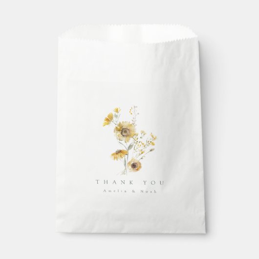 Aquarellblume Vielen Dank Geschenktütchen (Vorderseite)