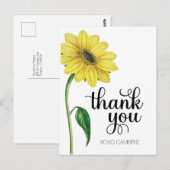 Aquarellblume Vielen Dank Postkarte (Vorne/Hinten)