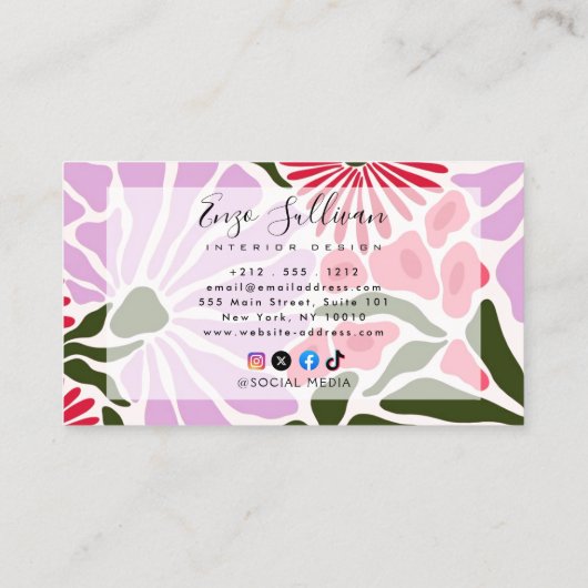 Aquarellblume Visitenkarte (Rückseite)