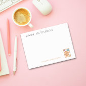 Aquarellblume vom Schreibtisch des Lehrers Post-it Klebezettel