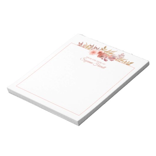 Aquarellblume vom Schreibtisch des Skriptptes Peac Notizblock (Rotiert)