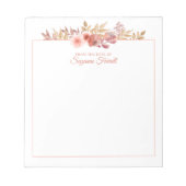 Aquarellblume vom Schreibtisch des Skriptptes Peac Notizblock (Vorderseite)