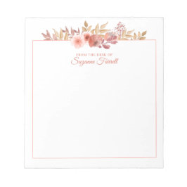 Aquarellblume vom Schreibtisch des Skriptptes Peac Notizblock