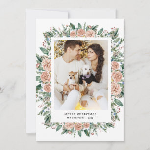 Aquarellblume Weihnachtsfotokarte Feiertagskarte