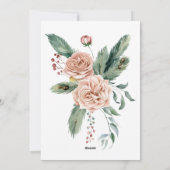 Aquarellblume Weihnachtsfotokarte Feiertagskarte (Rückseite)