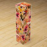 Aquarellblume Weinbox<br><div class="desc">Eine Collage aus eleganten Blume in der Herbstfarbe und eleganten Herbstlauben bedecken diese Weingeschenkbox. PASSENDE Artikel in unserem Geschäft.</div>