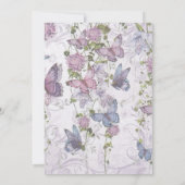 Aquarellblume Whimsical Butterfly Baby Dusche Einladung (Rückseite)