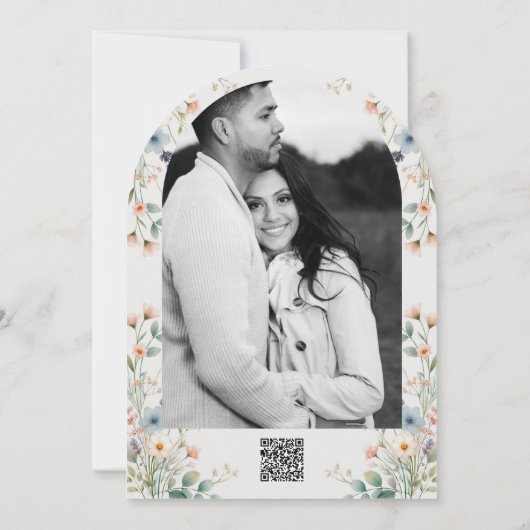 Aquarellblume Wildblume Frühjahr Verlobung Einladung (Rückseite)