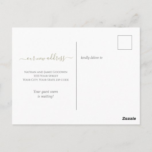 Aquarellblume Wir haben neue Zuhause-Skripte versc Postkarte (Rückseite)