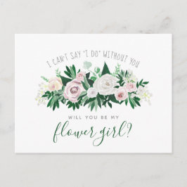 Aquarellblume wird mein Blumenmädchen sein Einladungspostkarte