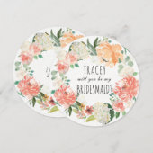 Aquarellblume wird meine Brautjungfrau sein Einladung (Vorne/Hinten)