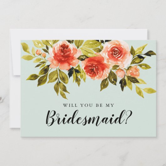 Aquarellblume wird meine Bridesmaid-Karte sein (Vorderseite)