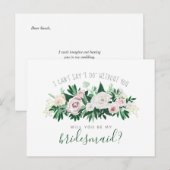 Aquarellblume wird meine Bridesmaid-Karte sein Einladungspostkarte (Vorne/Hinten)