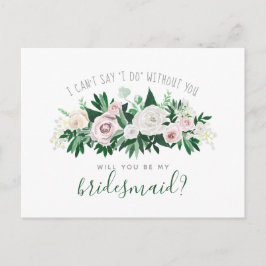 Aquarellblume wird meine Bridesmaid-Karte sein Einladungspostkarte