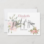 Aquarellblume wird meine Trauzeugin sein Einladung (Vorderseite)