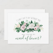 Aquarellblume wird meine Trauzeugin sein Einladungspostkarte (Vorne/Hinten)
