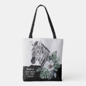 Aquarellblume Zebra Mutter des Bridenamens T Tasche (Rückseite)