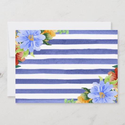 Aquarellblume Zirkus Tiere Zug Geburtstag Einladung (Rückseite)