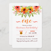 Aquarellblume Zwei Einladungen (Vorne/Hinten)